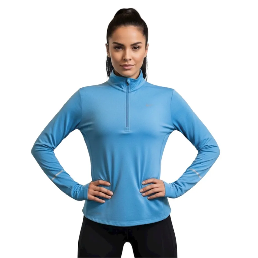 Nike Element Blue Dri-Fit Half Zip Top Size Medium - Image 13