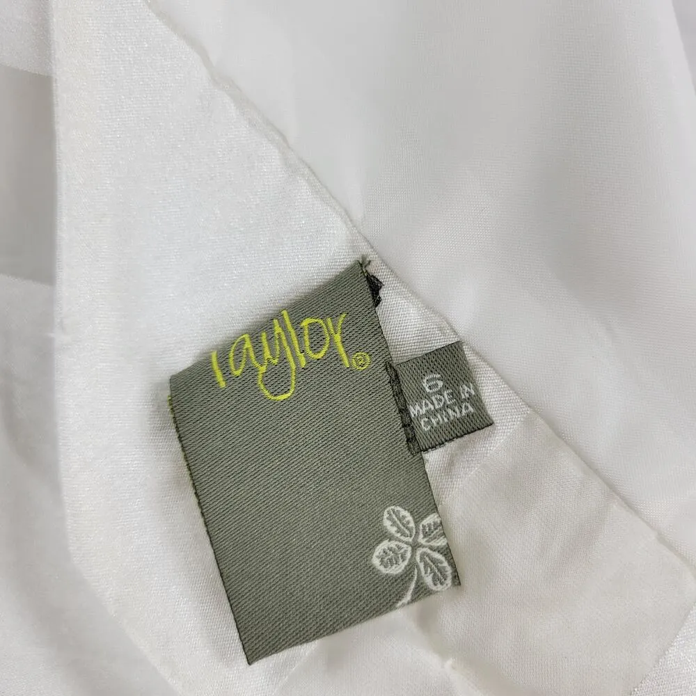 Taylor Darling Dress Womens 6 White Windowpane A - Image 2