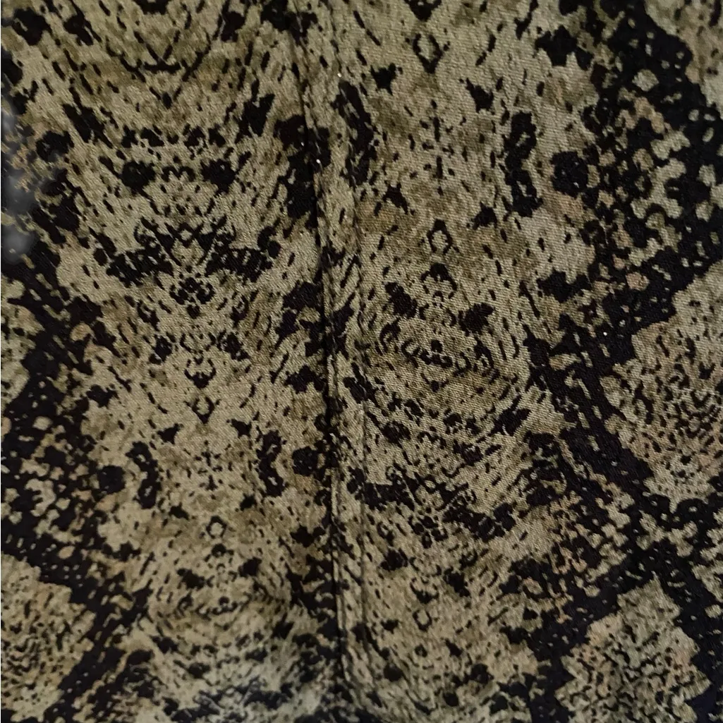 Anthropologie  Rachel Tunic Dress Olive Green Black Snakeskin Shift Dress Fall - Image 12