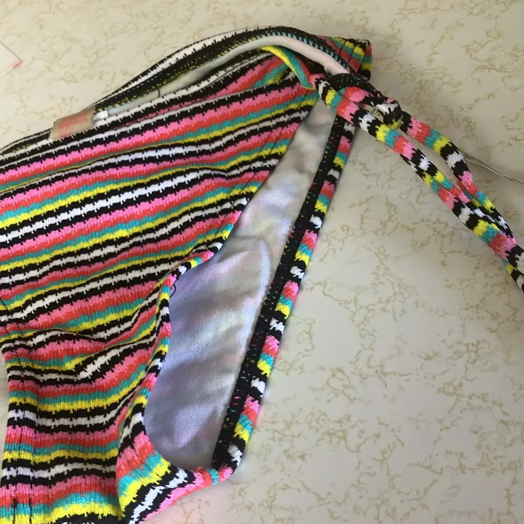 FINAL MARKDOWN Junior Roxy swim Colorful Striped Bikini Bottom large - Image 3