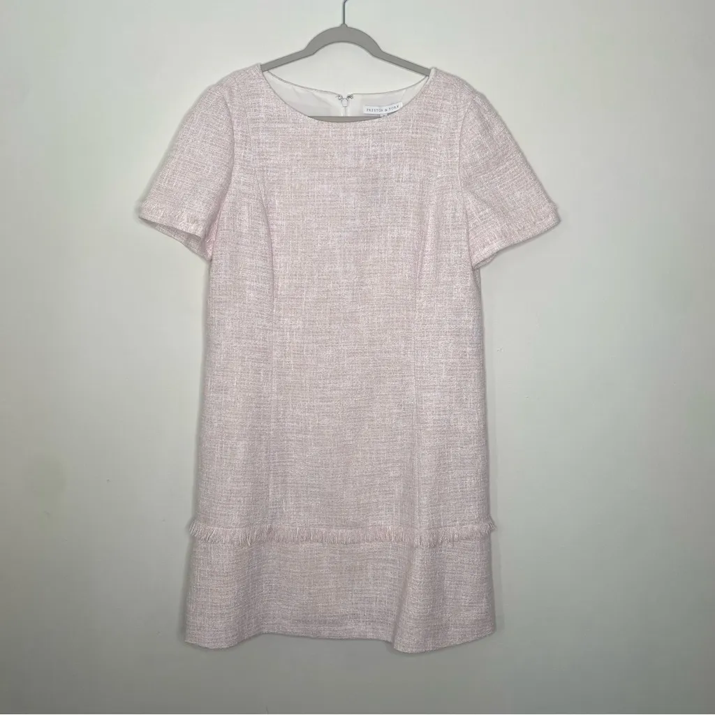 Preston & York Short Sleeve Midi Shift Dress Pink Sz 16 - Image 4