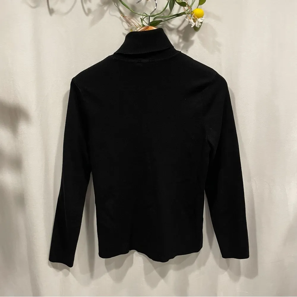 Chico’s classic black turtleneck sweater flowy soft stretchy - Image 3