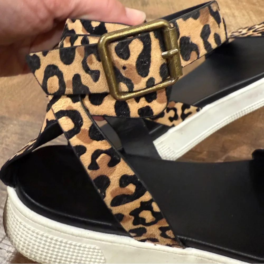 Mia Leopard Print Ankle Strap Women's Sandals - Image 3