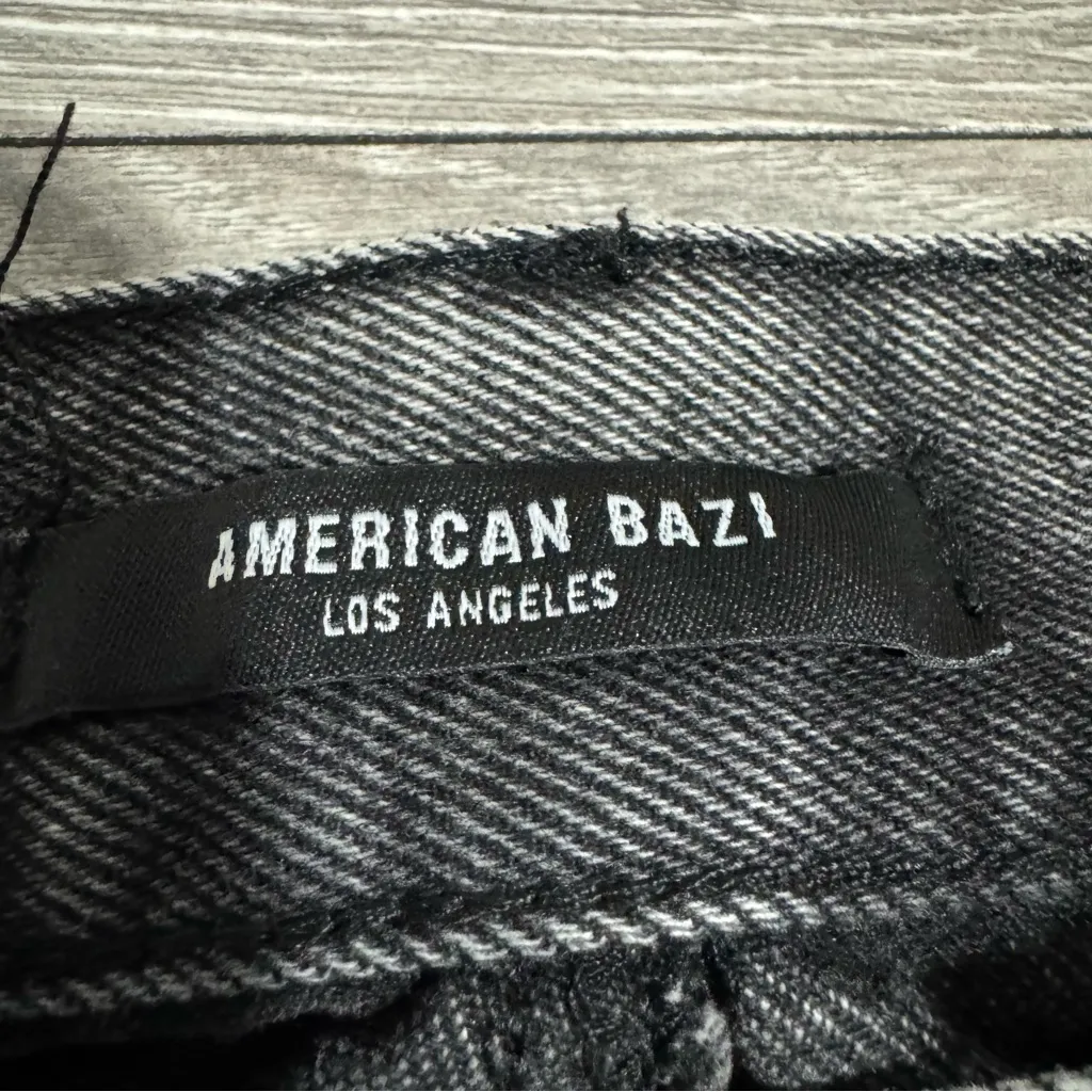 American Bazi Women Black Gray High Rise Cargo Tappered Jeans Size S - Image 4