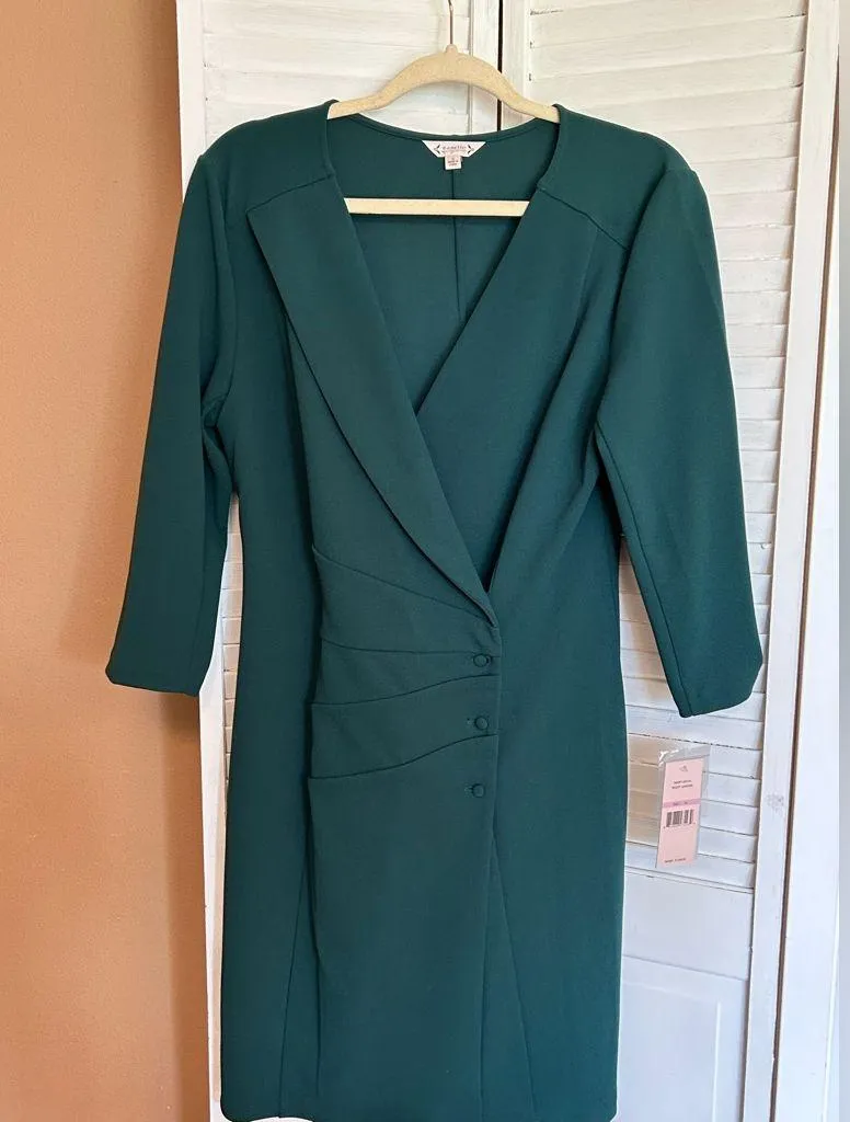 NWT Nanette Lepore Wrap Night Garden Womens Green Dress Size 10 - Image 5