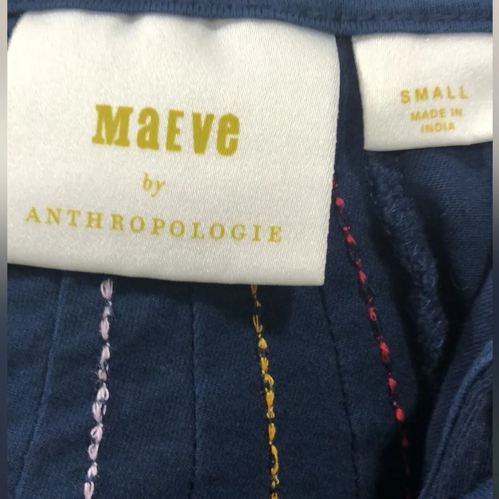 Maeve by Anthropologie Navy Chamonix Embroidered Swing Top - Image 8