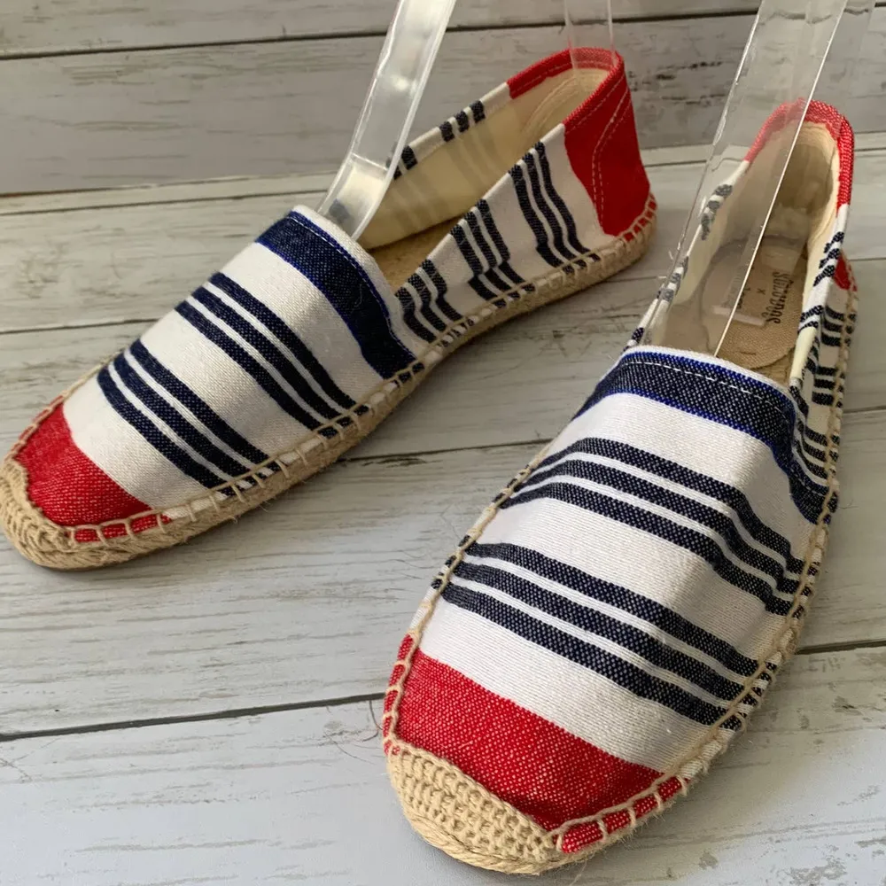 NEW Soludos x Lem Lem Espadrille Comfort Slip-On Shoes in White/Cherry Red - Image 4
