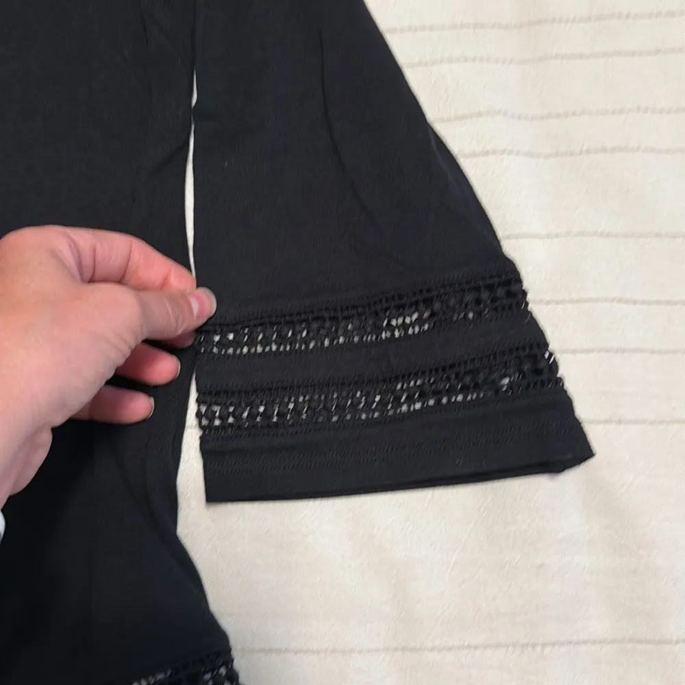 Karen Scott Black Boxy 3/4 Sleeve Sweatshirt - Image 3