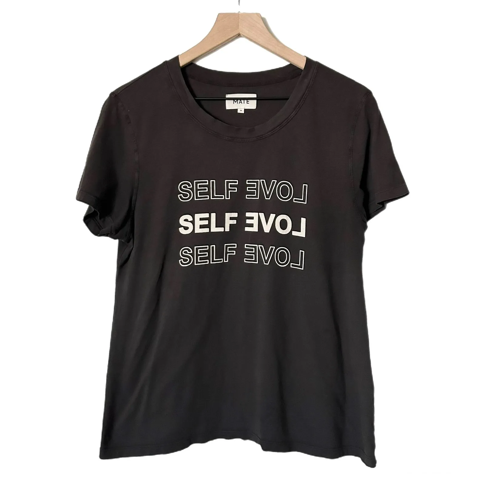 MATE the Label Self Love Graphic Tee in Black Organic Cotton Size XS/S - Image 2