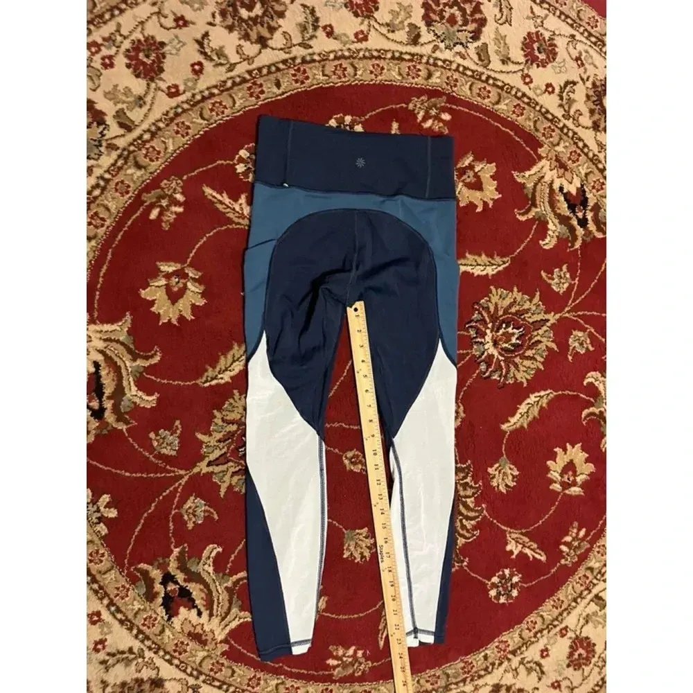 Athleta Blue Colorblock Up For Anything 7/8 Tight Leggings Size Xs - Image 5
