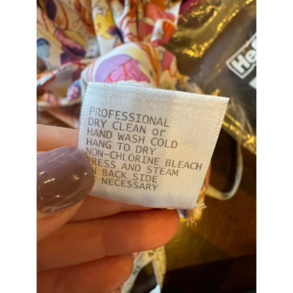 Cynthia Rowley Shirt Women 2X White Floral High Low Hem Button Back Top Boho‎ - Image 12