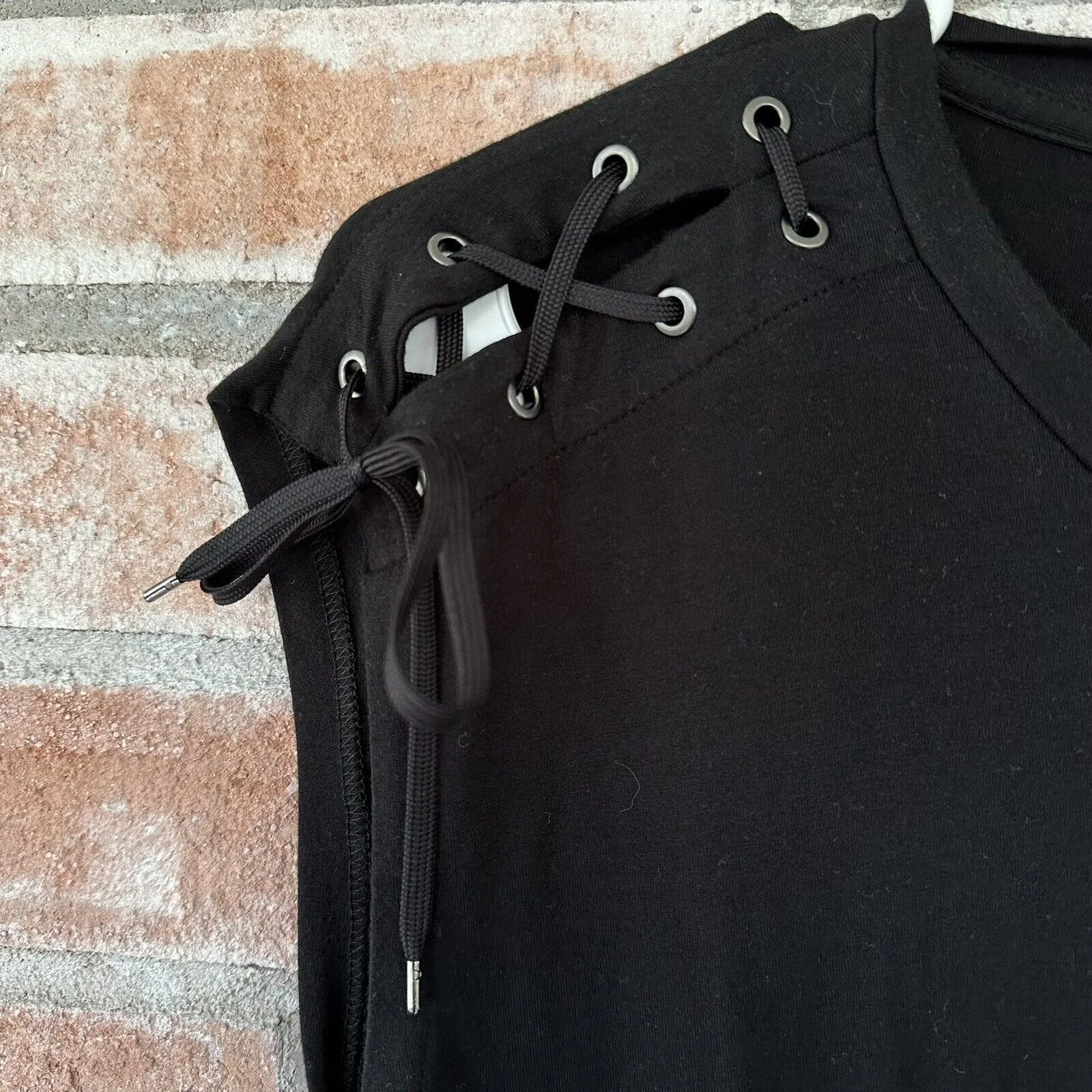 Polo Ralph Lauren Knit Lace Up Shoulder Maxi Dress Black XL - Image 6