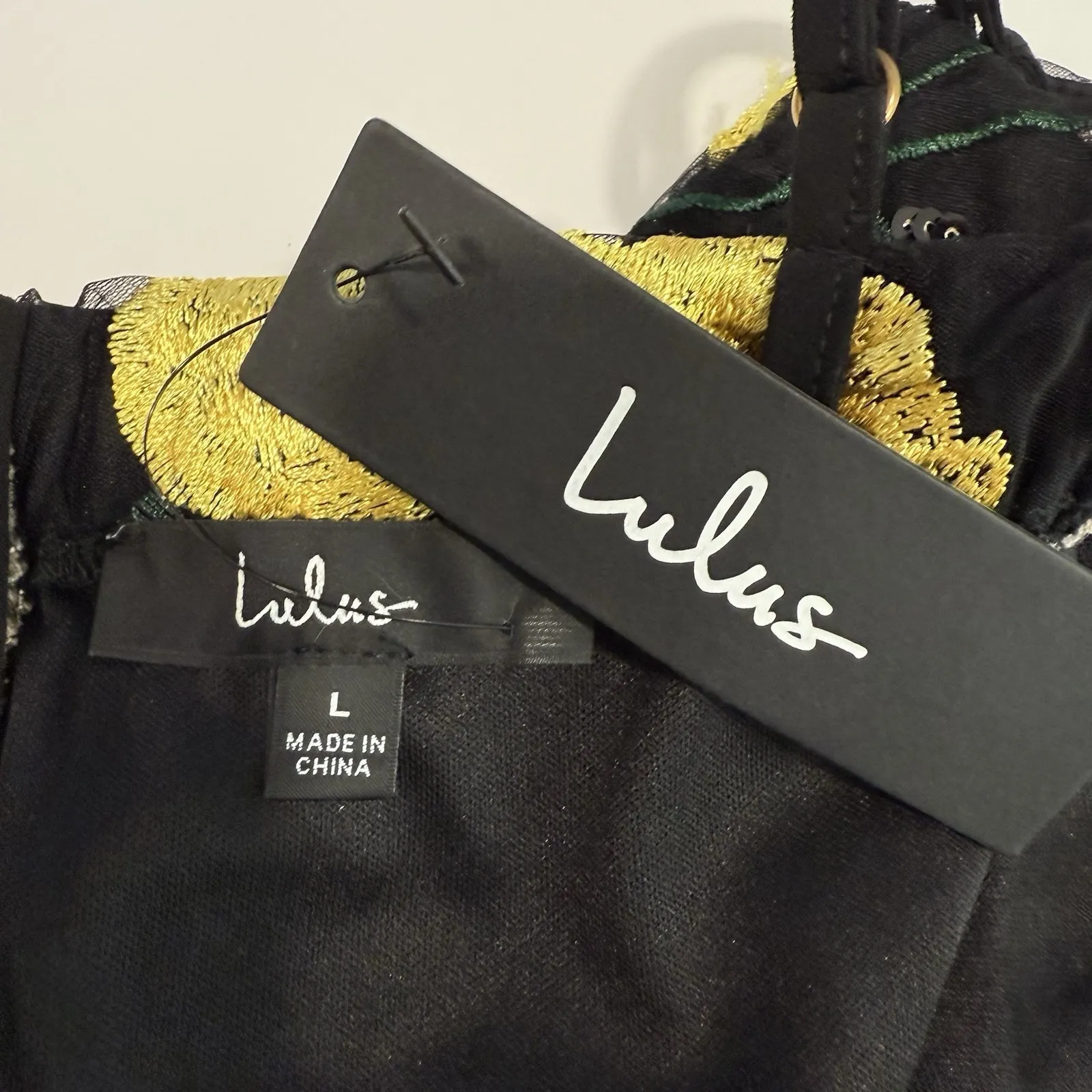 NWT Lulus Rue Colorful Floral Embroidered Sequin Bodycon Mini Dress LARGE - Image 11