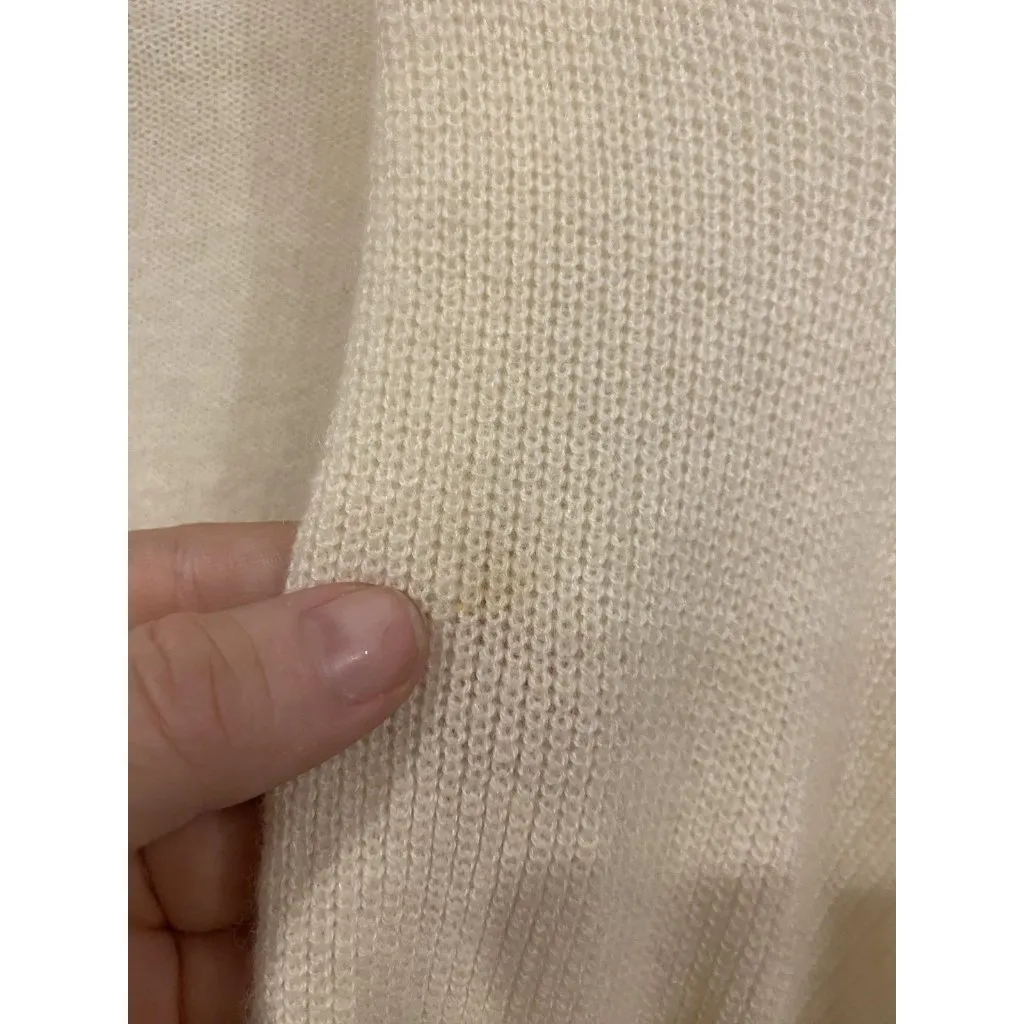 Vince Cardigan Sweater Womens Small White 100% Cashmere Open Front Draped Knit - Image 4
