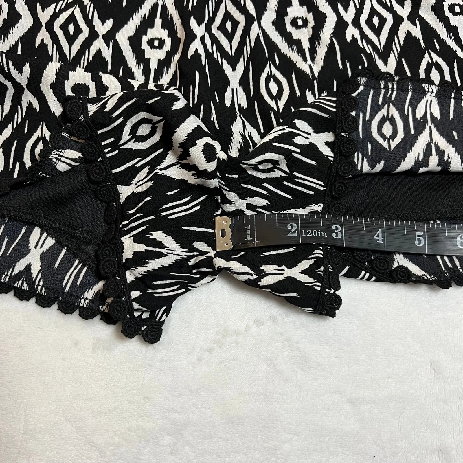 Women's Sleeveless Aztec Tribal Print Romper Size XXS Summer Festival Party Black - Image 9