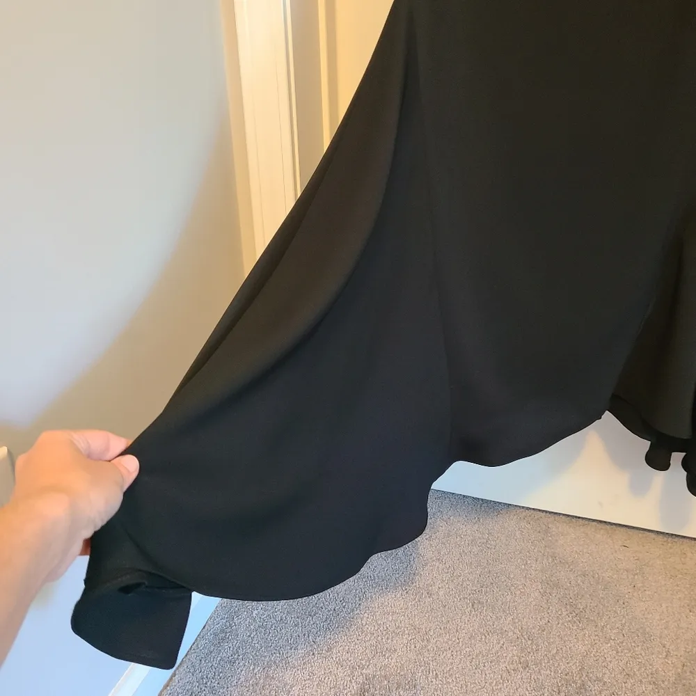 Topshop Asymmetrical Dress Size 2 Flutter Back Zipper Sleeveless - Image 2