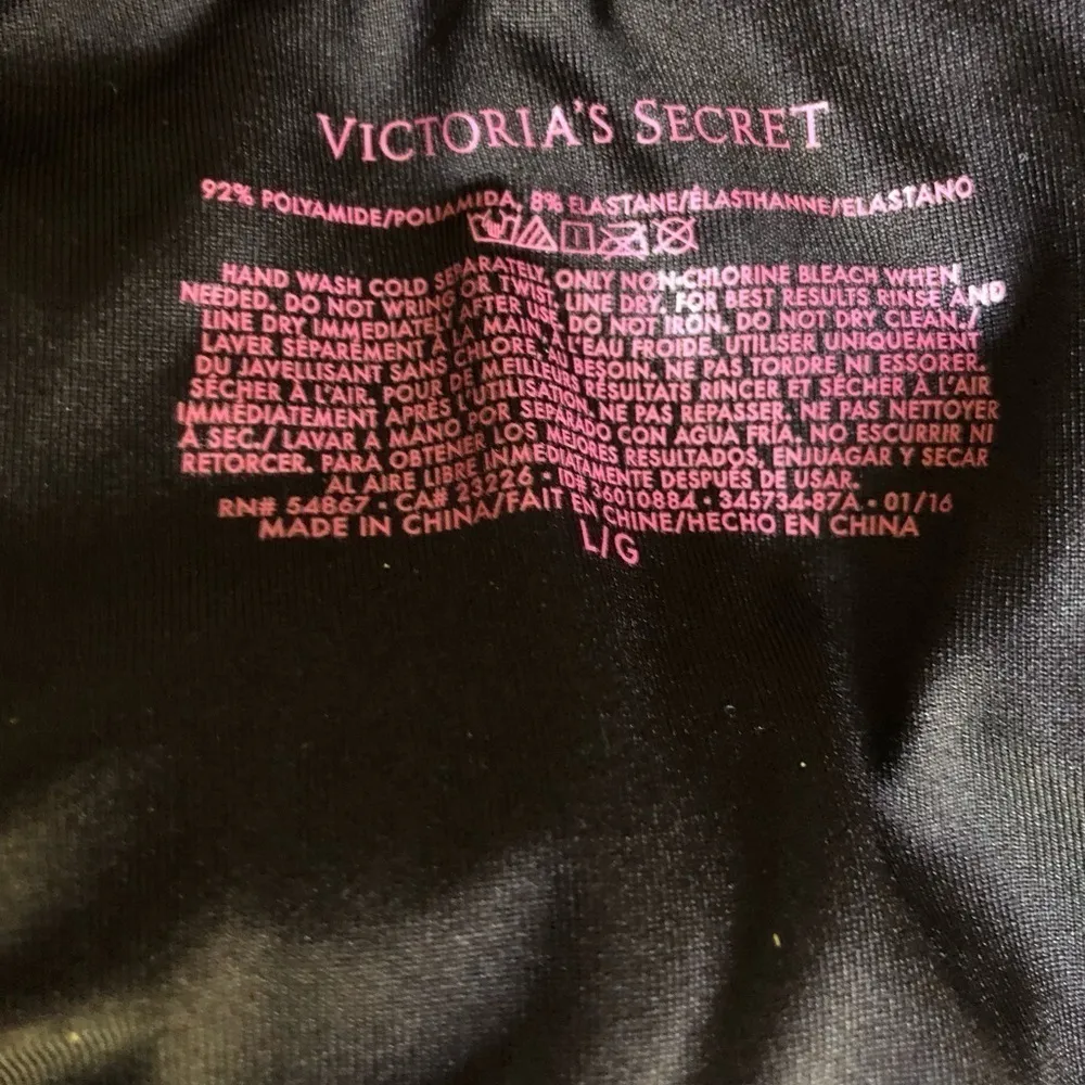 Victoria’s Secret Zip Up Halter One Piece Swim Suit Sz. 12 Black White Print - Image 5