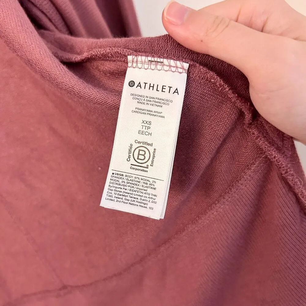 Athleta Pranayama Restore Wrap Cardigan in Victorian Berry Size XXS LIKE NEW - Image 7