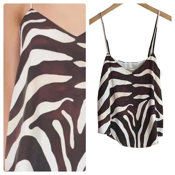 Mara Hoffman Zebra Tank Top Cream Brown Multi - Image 2