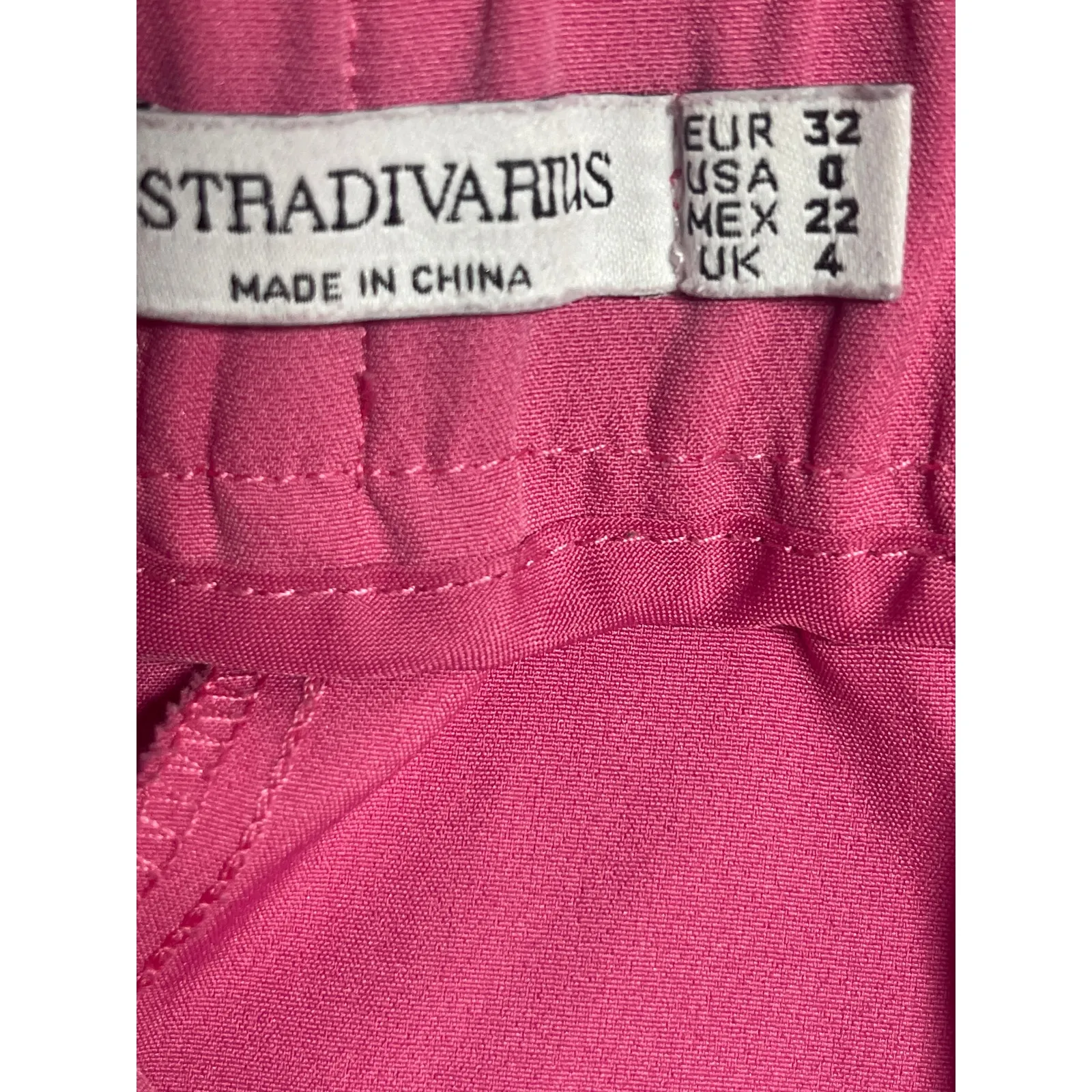 Stradivarius Women's Pink High Rise Pleated Wide Leg Trousers Dress Pants Size 0 - Image 3