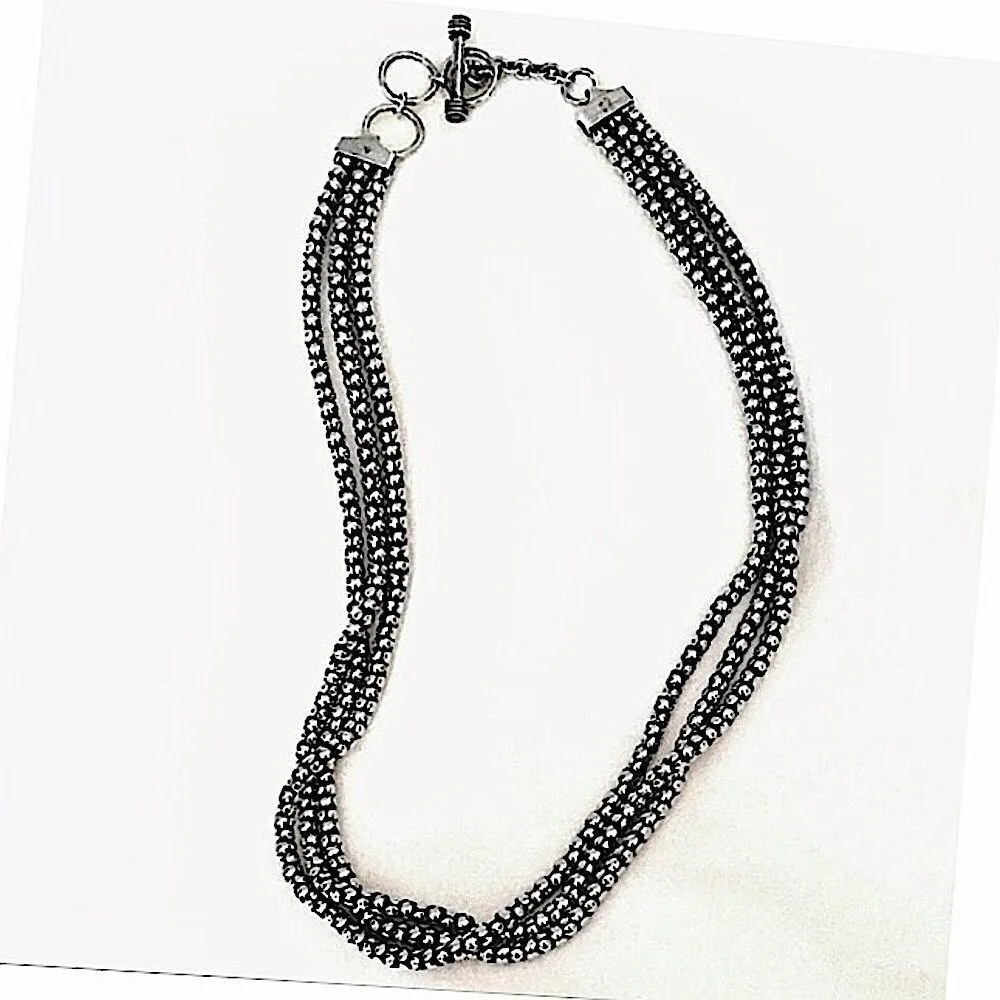 Silpada  3-Strand Sterling Silver Popcorn Necklace NIB - Image 4