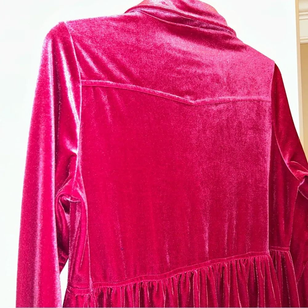 Jodifl Hot Pink Velvet Dress Women’s Small - Image 2