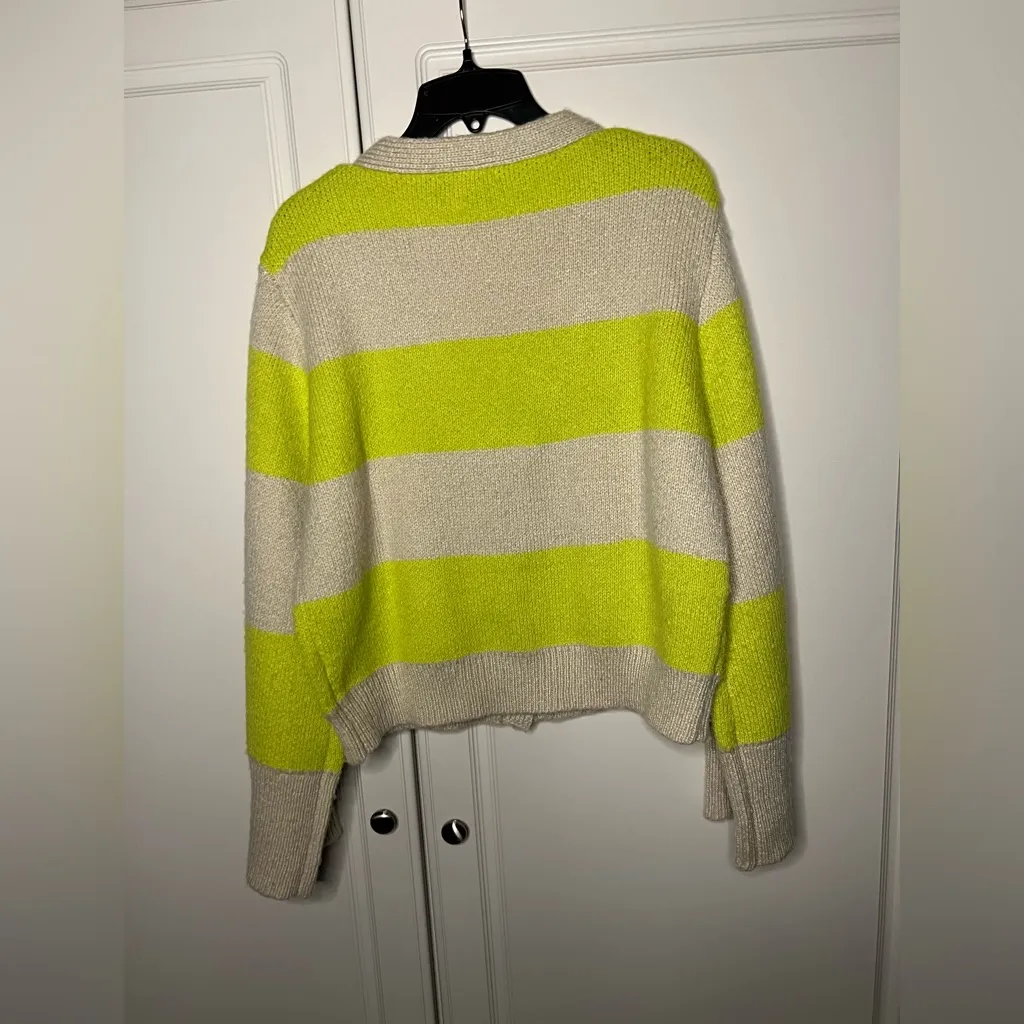 Apparis Marcella Re Knit Kiwi Stripe Cardigan Sweater Green Size XS - Image 12