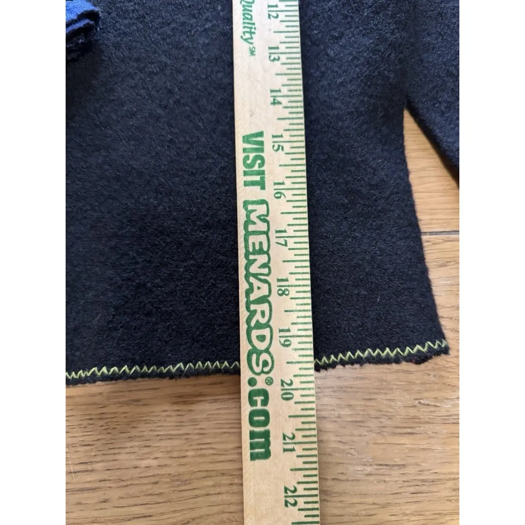 Belle‎ Pointe Cardigan Sweater Women Size Small Wool Ribbons Artsy Art To Wear Black - Image 4