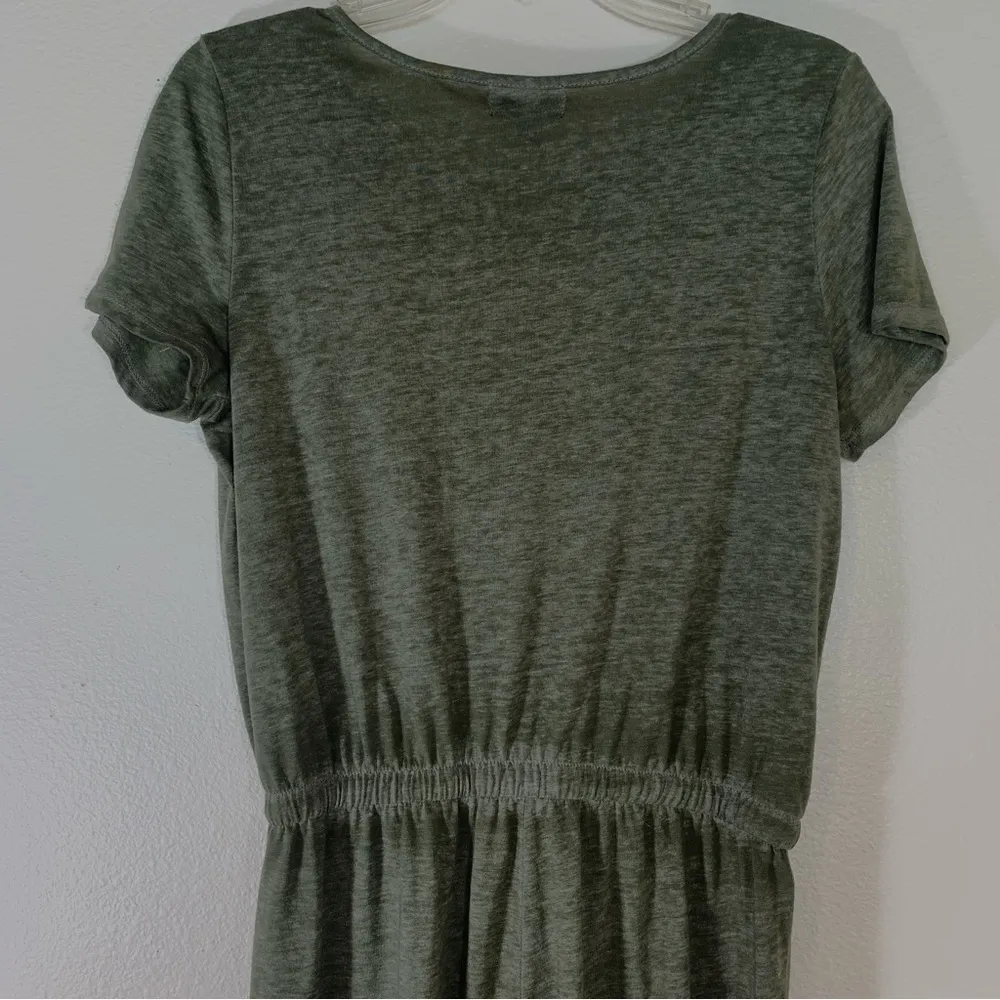 Allison Britney Olive Green Casual Jumpsuit Relaxed Fit and Elastic Waist Size S - Image 6