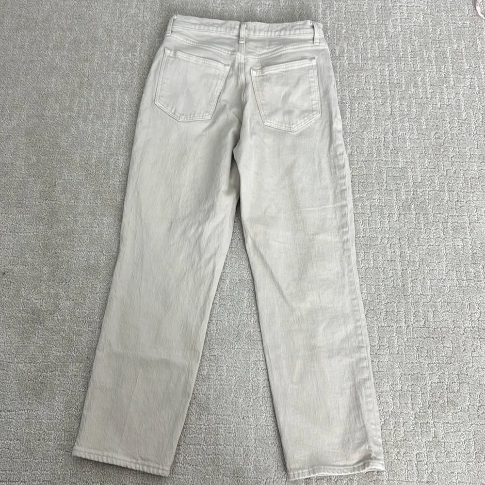 A&F 90s straight ultra high rise curve love cream white denim jeans waist - Image 7