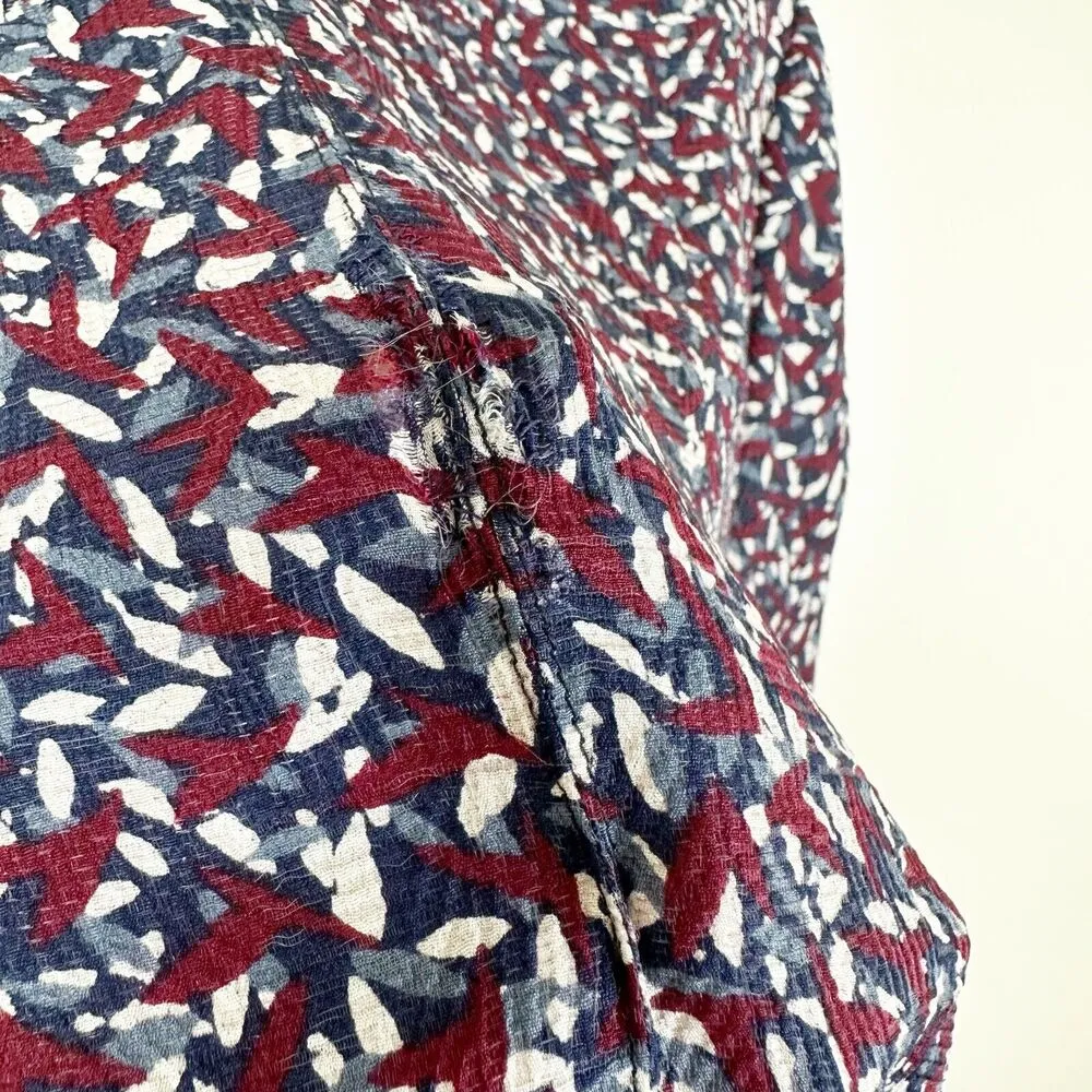 Tory Burch Tunic Womens 2 Red Agate Confetti Drop Waist Silk Shirt - Image 10