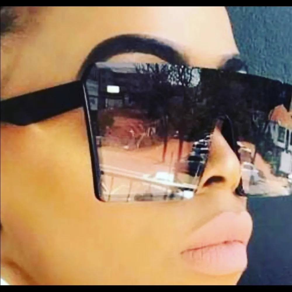 Silver metallic rectangular shield shades Gray - Image 10