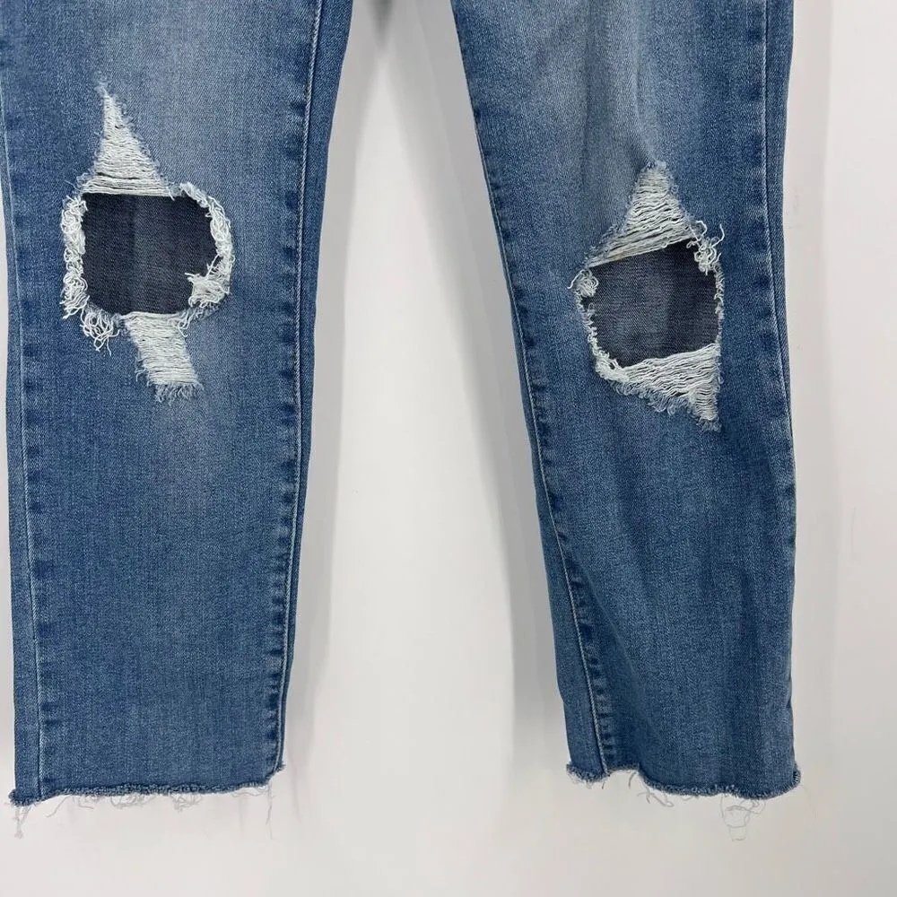Levi Strauss & Co Women's 724 High Rise Straight‎ Ripped Jeans Pocket Denim Size - Image 4