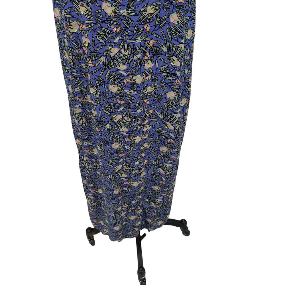 Flax‎ Bumblebee Sleeveless Maxi Dress Purple Green Palm Print Size Petite XS - Image 6