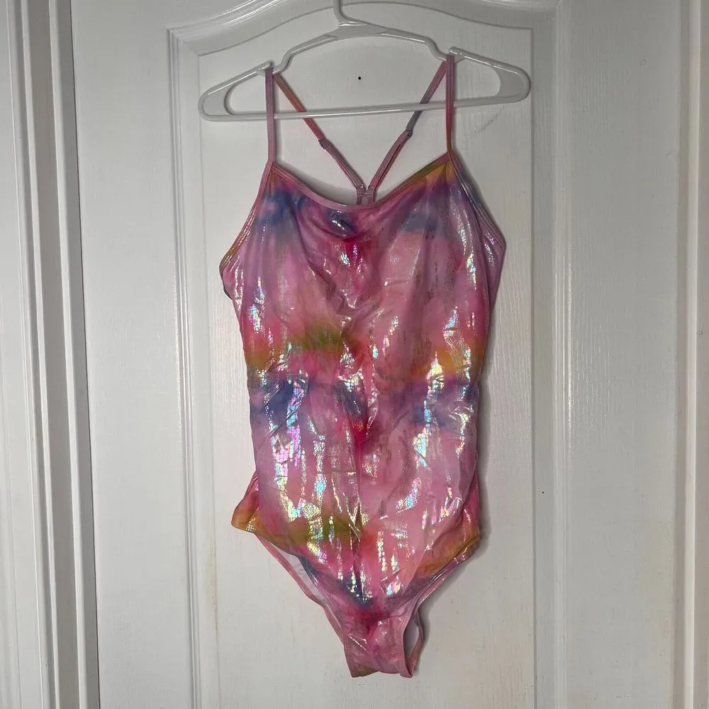 Womens Swimsuit XL Pink Reflection Adjustable Strap One‎ Piece Cross Back NWT - Image 3