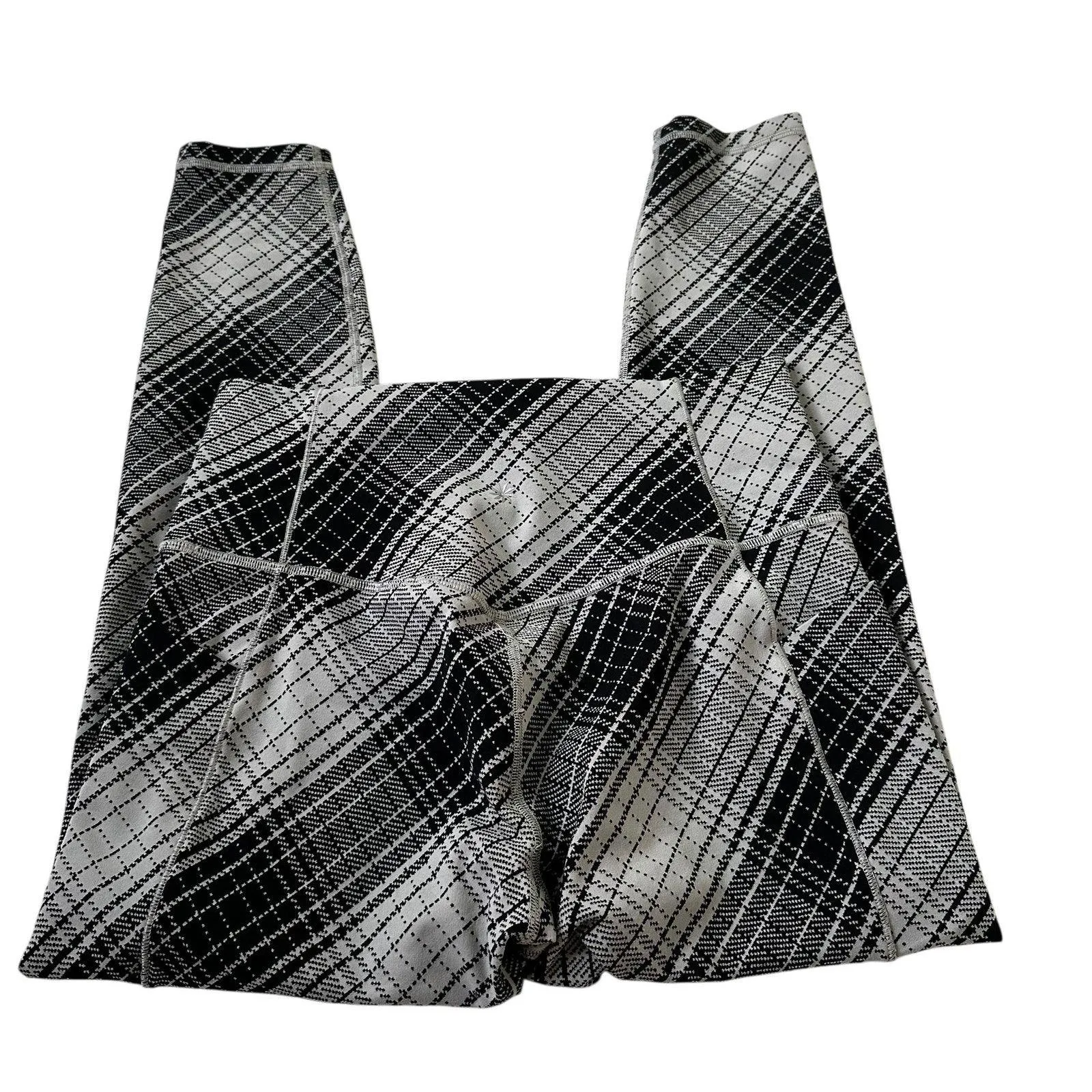 Athleta Black/White High Rise Leggings w/ Pockets Women's Size Medium | 46-9 - Image 2