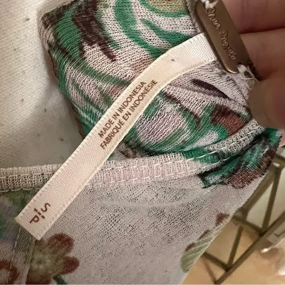 FREE PEOPLE Isabelle Sheer‎ Floral Patchwork Tunic Size Small - Image 5