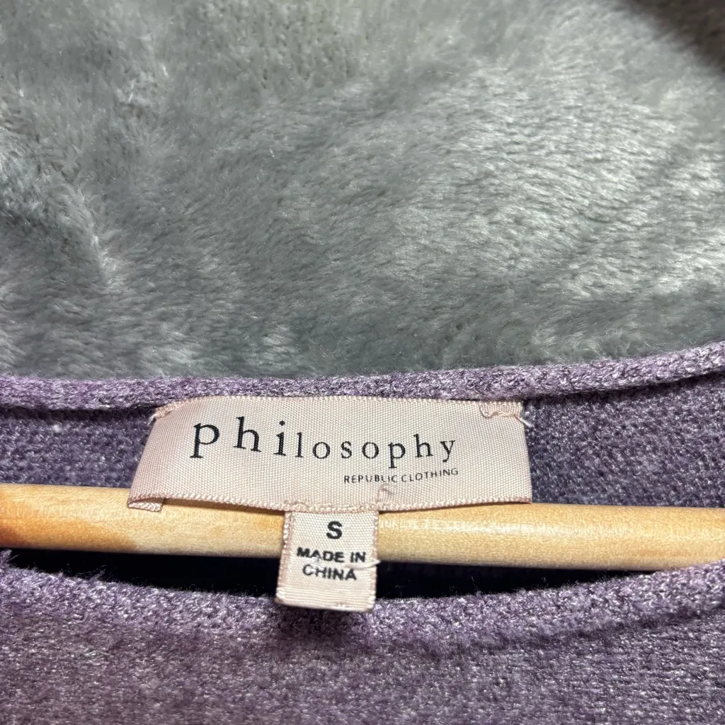 Philosophy Republic Clothing Lavender Sweater Womens S Oversized Comfy Cozy - Image 4