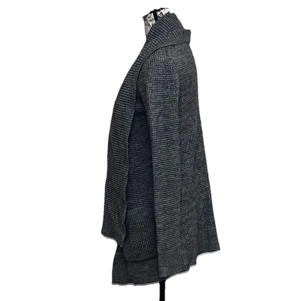 Michael Kors Gray Wool Cardigan Womens Crochet Chunky Granola Girl Soft Prep XS - Image 4