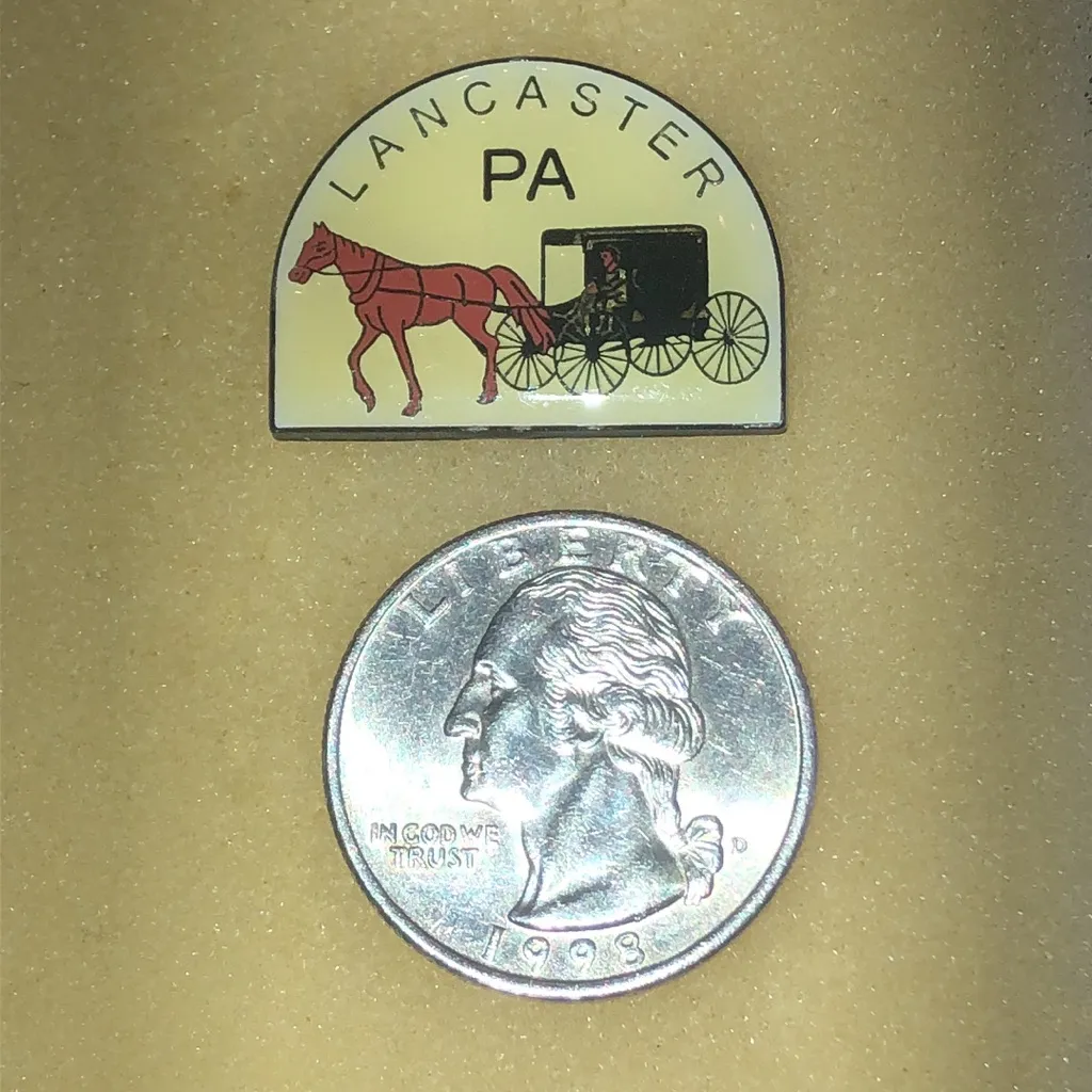 Lancaster PA Amish Horse and Buggy Pin Red - Image 4