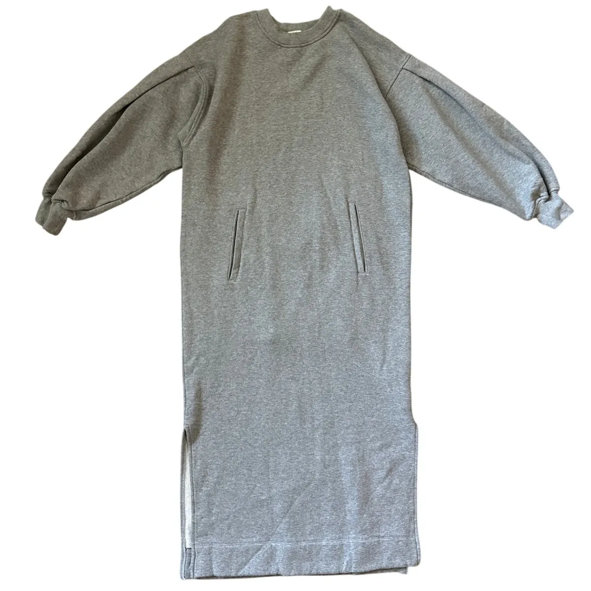 Ann Mashburn Carminia Sweatshirt Midi Dress Grey Marine Fleece Size Small - Image 12