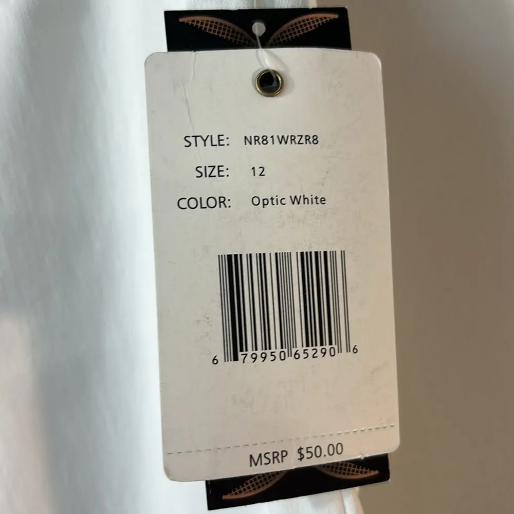 NWT Zac & Rachel white ankle length pants with tie detail at ankle, size 12. - Image 4