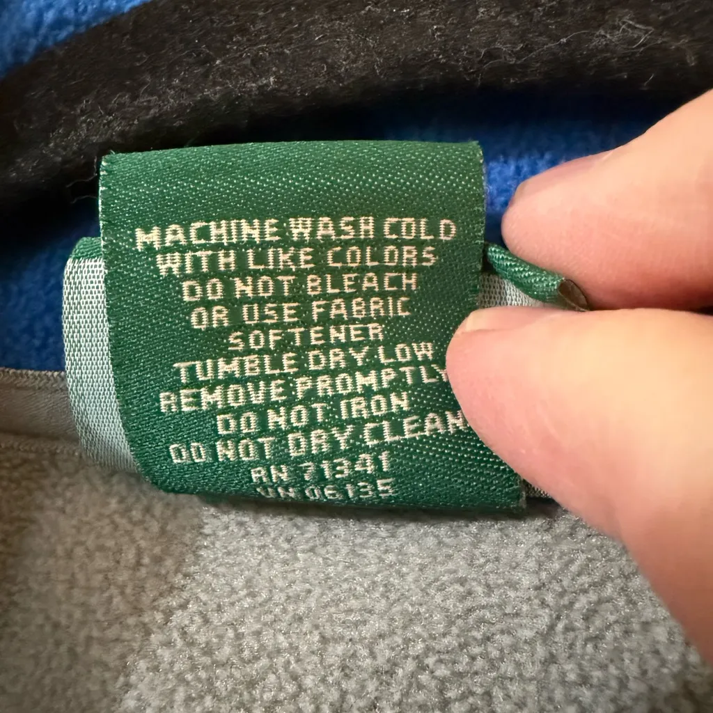 LL Bean Blue Fleece Vest Full - Image 4