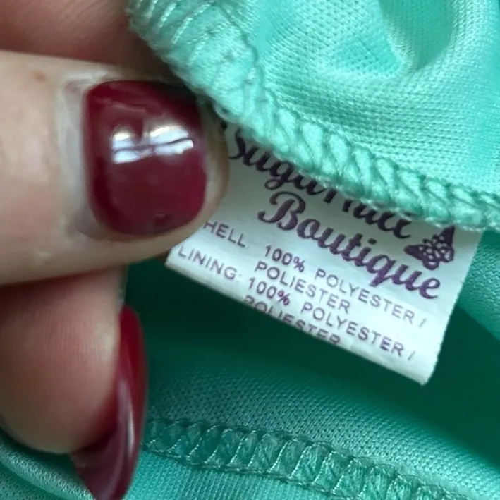 Sugarhill Milkshake Mint Green Floral Dress Size Large - Image 11