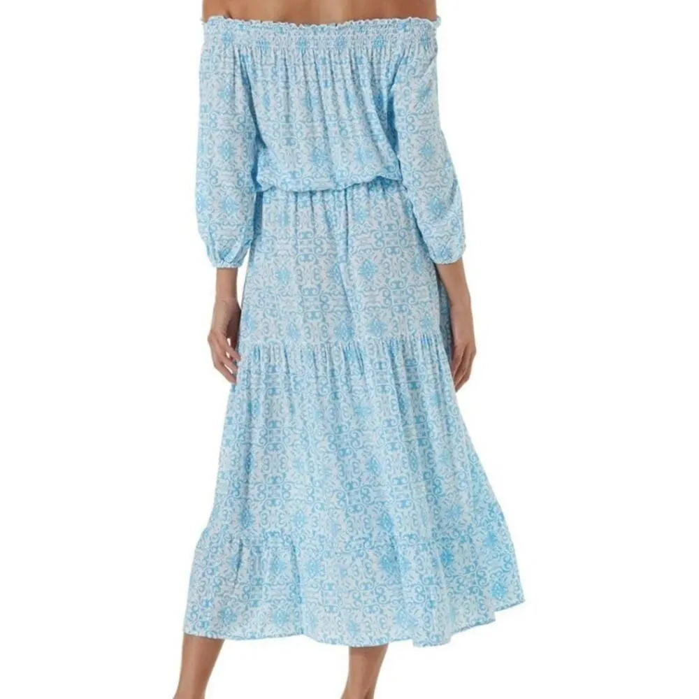 Melissa Odabash CARMEN AMALFI CELESTE MIDI DRESS Sz. XS Blue - Image 2