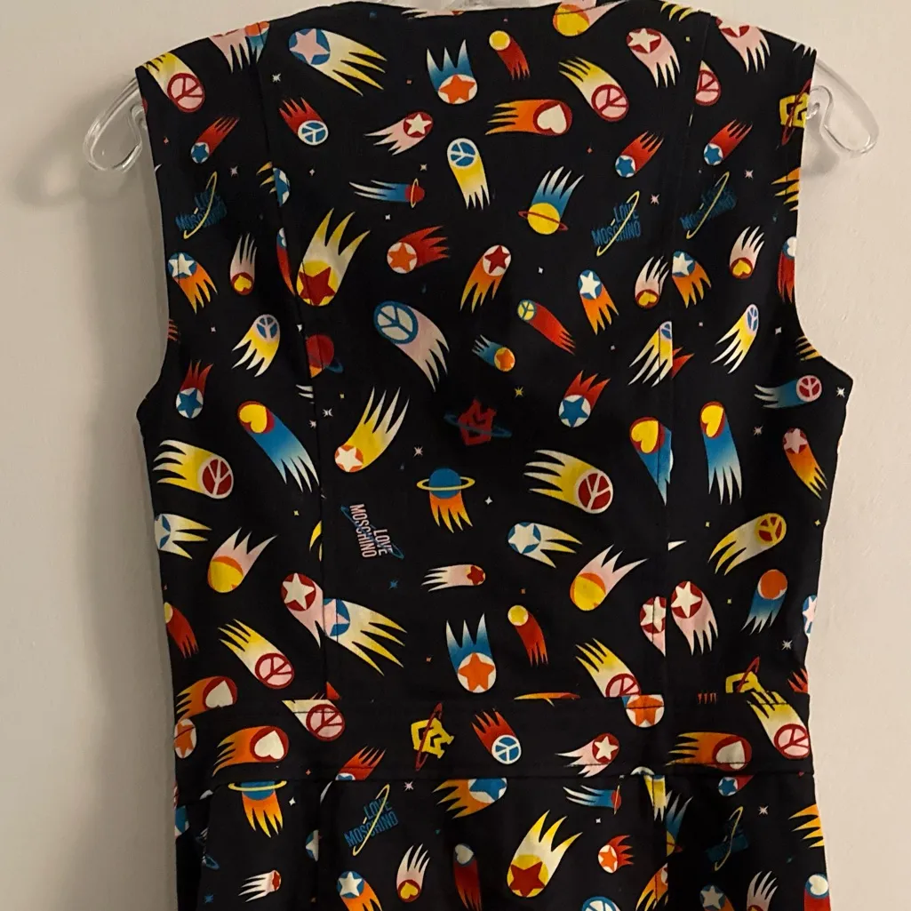 NWOT Love Moschino Comet Rocketship Shooting Star Space Sleeveless Mini Dress 4 - Image 10