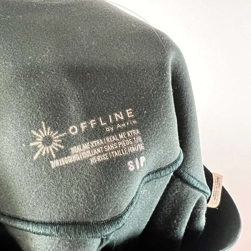 Lot Of 2 Aerie Leggings Green‎ & Black Hugger Legging Womens Sz S - Image 4