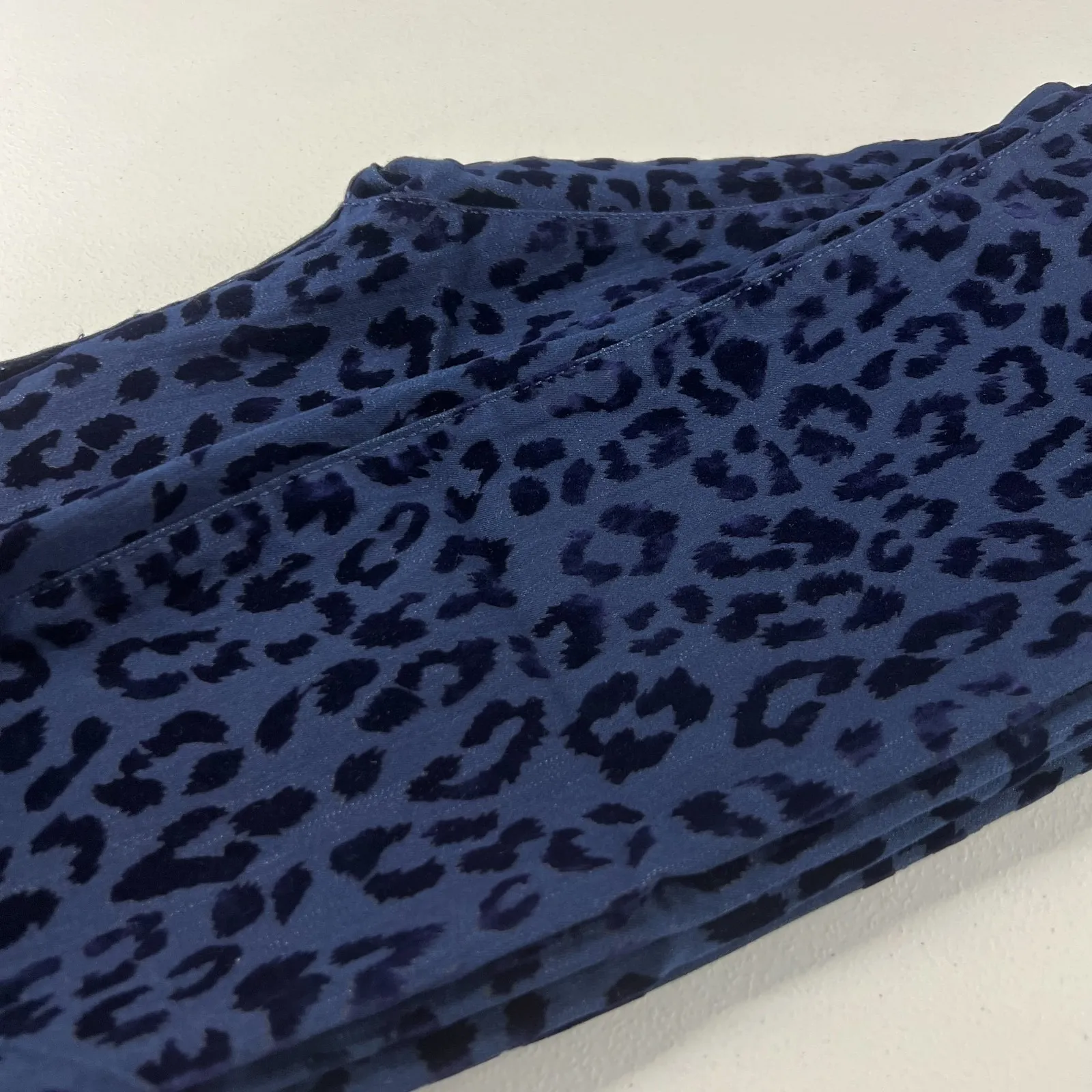 Zara Jeans Womens 8 Blue Velvet Leopard Print Cotton Stretch Mid Rise Skinny Leg - Image 15