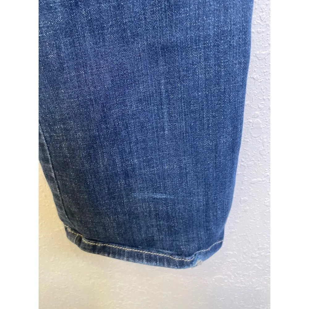 Rock 47 by Wrangler Women’s Bootcut Embelished Low Rise Dark Denim Jeans Sz 28L Blue - Image 9
