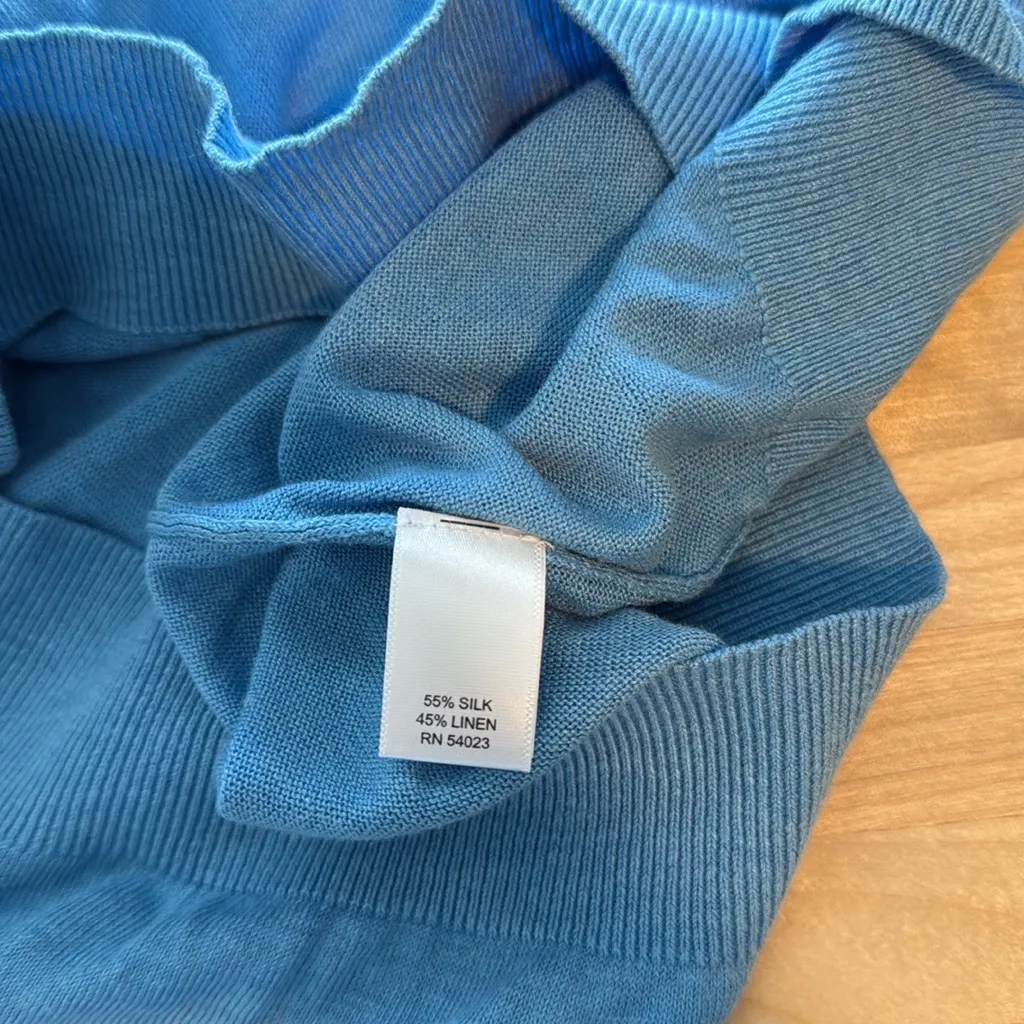 Banana Republic Silk Linen Blend Summer Lightweight V-neck Sweater Top, M - Image 6